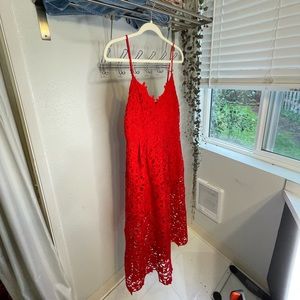 Red Astr the Label Lace Dress